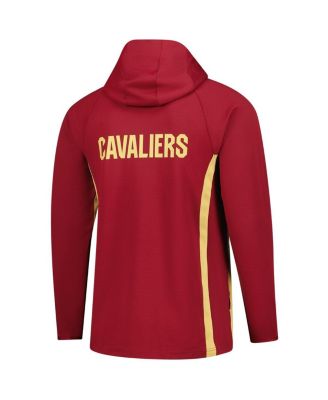 Men's Wine Cleveland Cavaliers Authentic On Court Zone Quarter-Zip Dri-FIT Hoodie Jacket