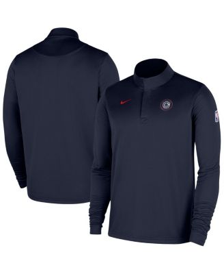 Nike - Men's Navy LA Clippers 2025/26 Authentic Coaches Quarter-Zip Dri-Fit Sweatshirt
