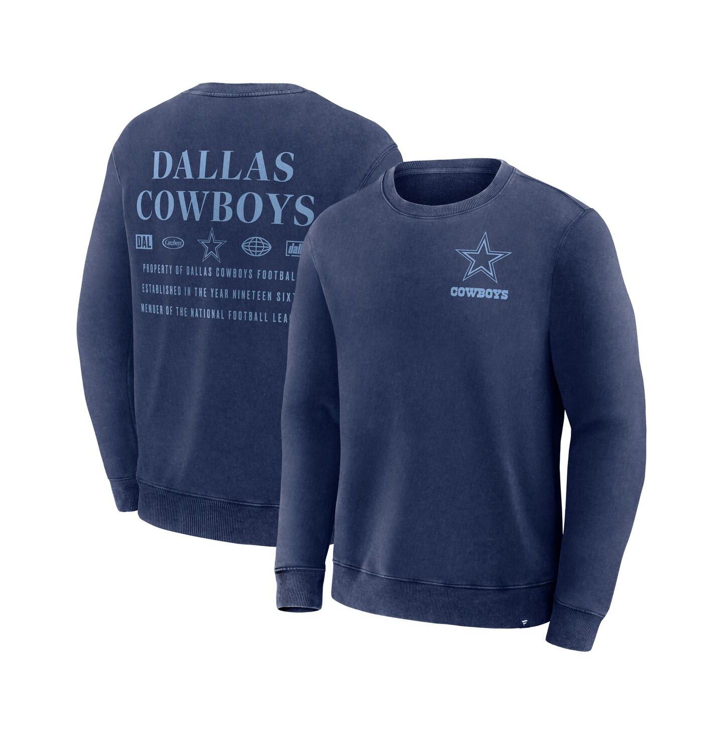 Мужской свитшот Fanatics Navy Dallas Cowboys Deep Route Pullover — фото 1