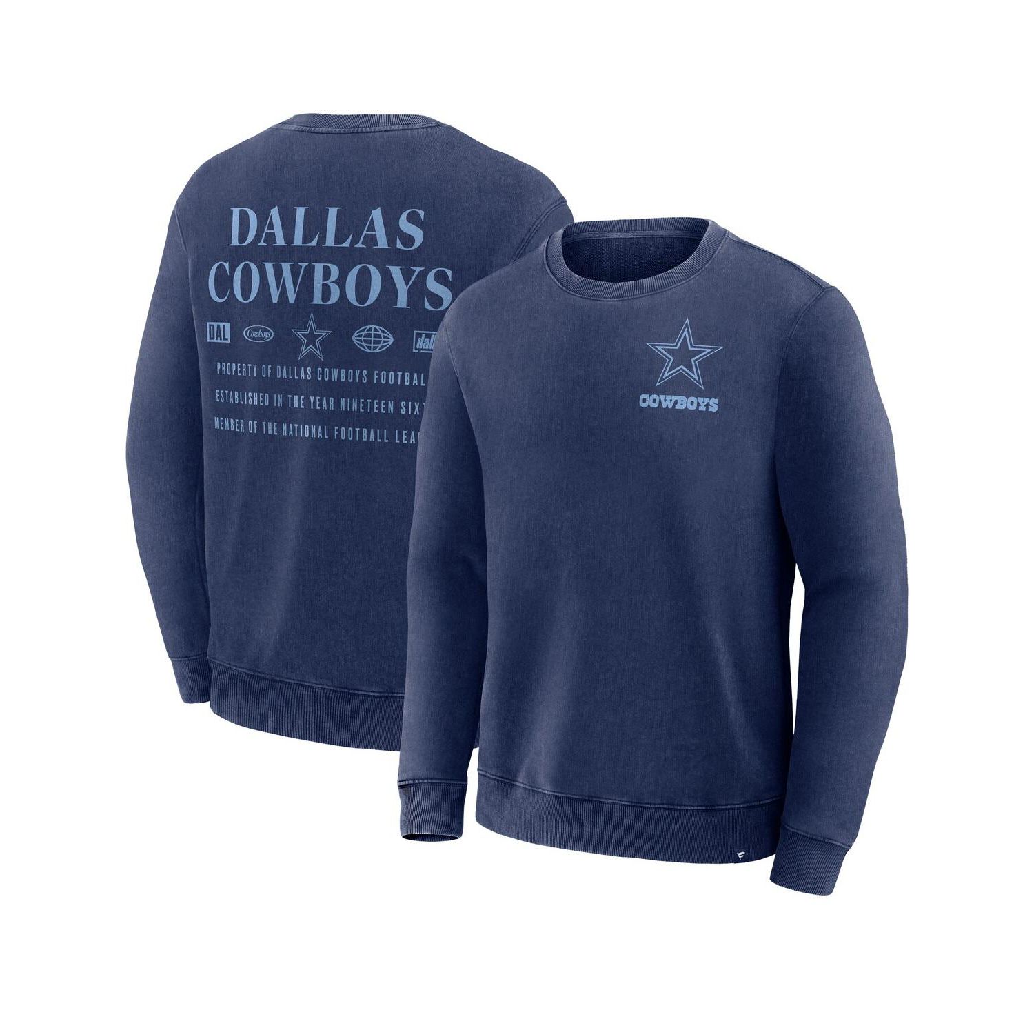 Men's Navy Dallas Cowboys Deep Route Pullover Sweatshirt