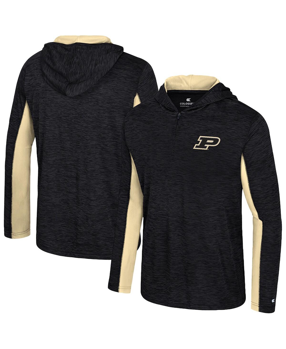 Colosseum Men's Black Purdue Boilermakers Always Sunny Quarter-Zip Hoodie