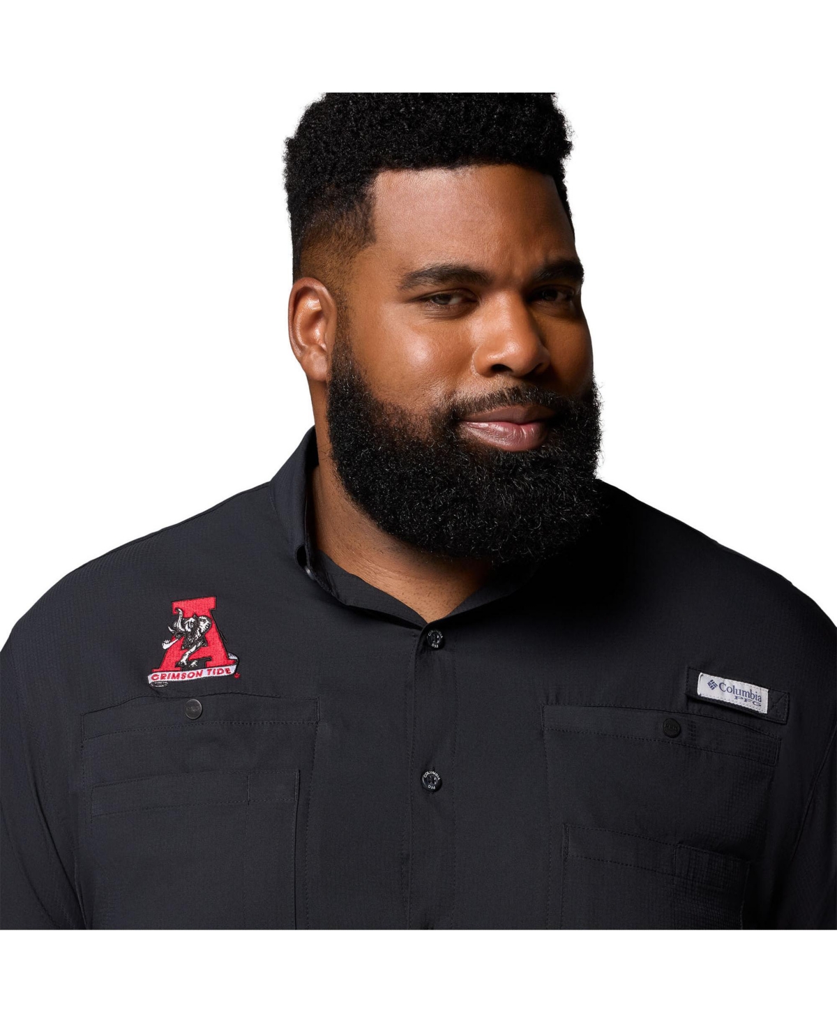 Columbia Men's Black Alabama Crimson Tide Big Tall Tamiami Omni-Shade Button-Down Shirt