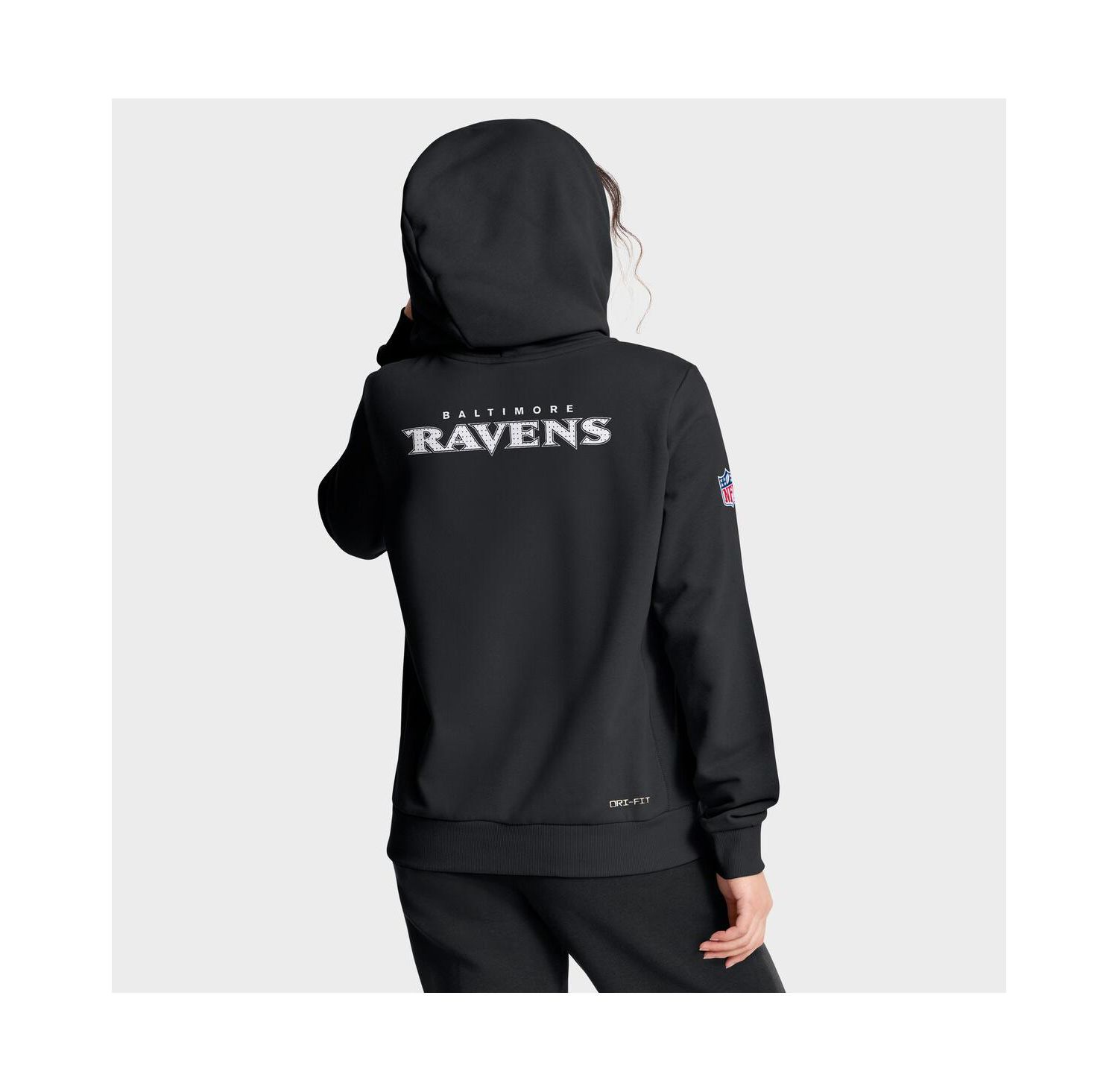 Women's Black Baltimore Ravens Sideline Standard Issue Initial Home Dri-FIT Hoodie