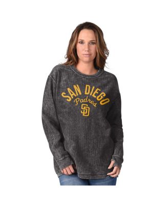 G-III 4Her by Carl Banks - Women's Black San Diego Padres Comfy Cord Pullover Sweatshirt