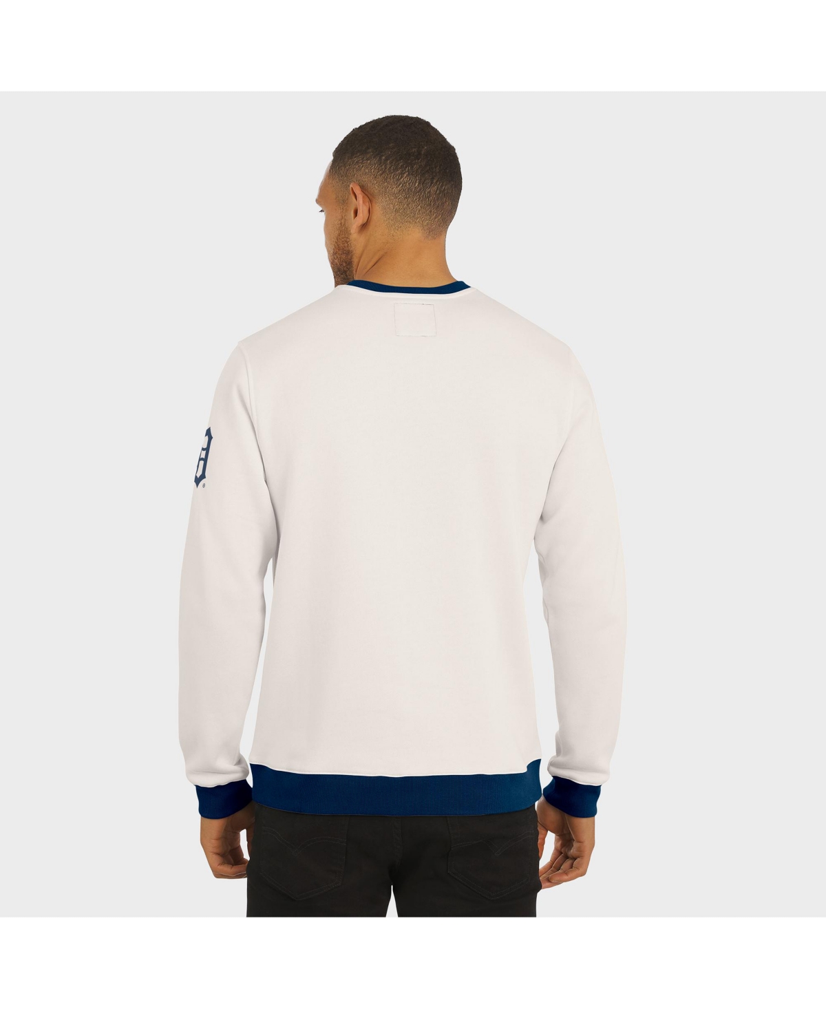 Fanatics Darius Rucker Collection By  Men's Cream Detroit Tigers Color Block Crewneck Sweatshirt In White