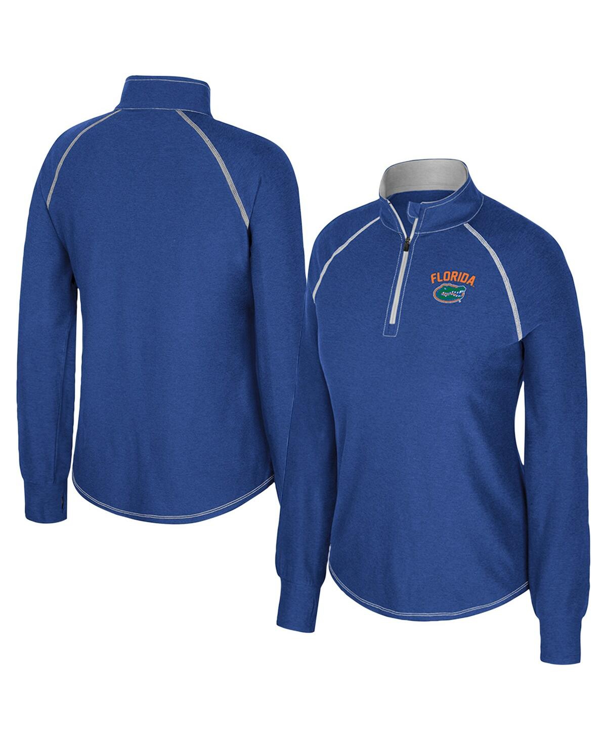 Colosseum Women's Royal Florida Gators Bikram Raglan Quarter-zip Sweatshirt In Blue