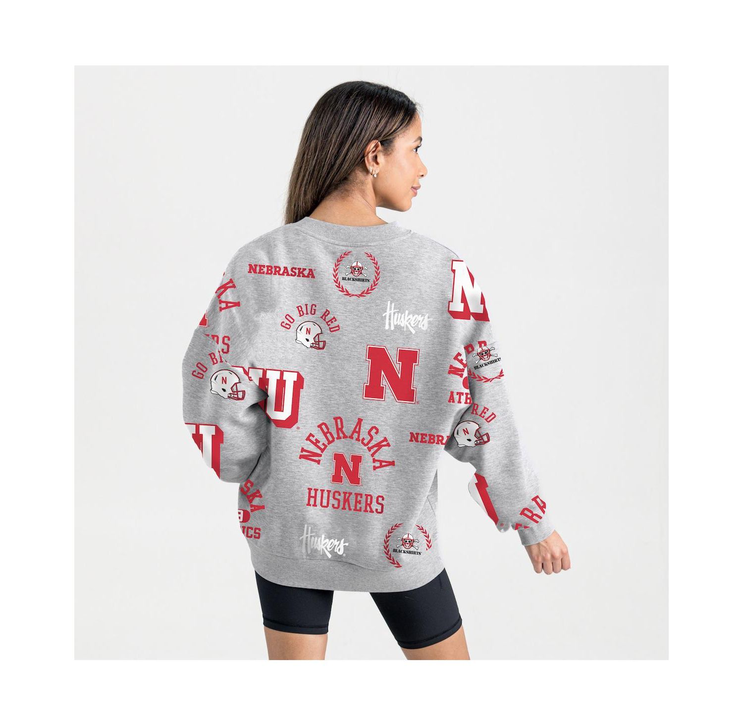 Women's Gray Nebraska Huskers Always on Repeat Fleece Sweatshirt