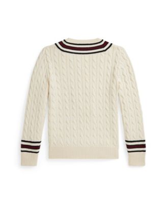 Boys 8-20 Stripe Detail Cricket Sweater