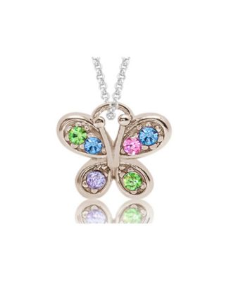 Girls /Girl/Butterfly Crystal White Gold Palladium Plating Necklace