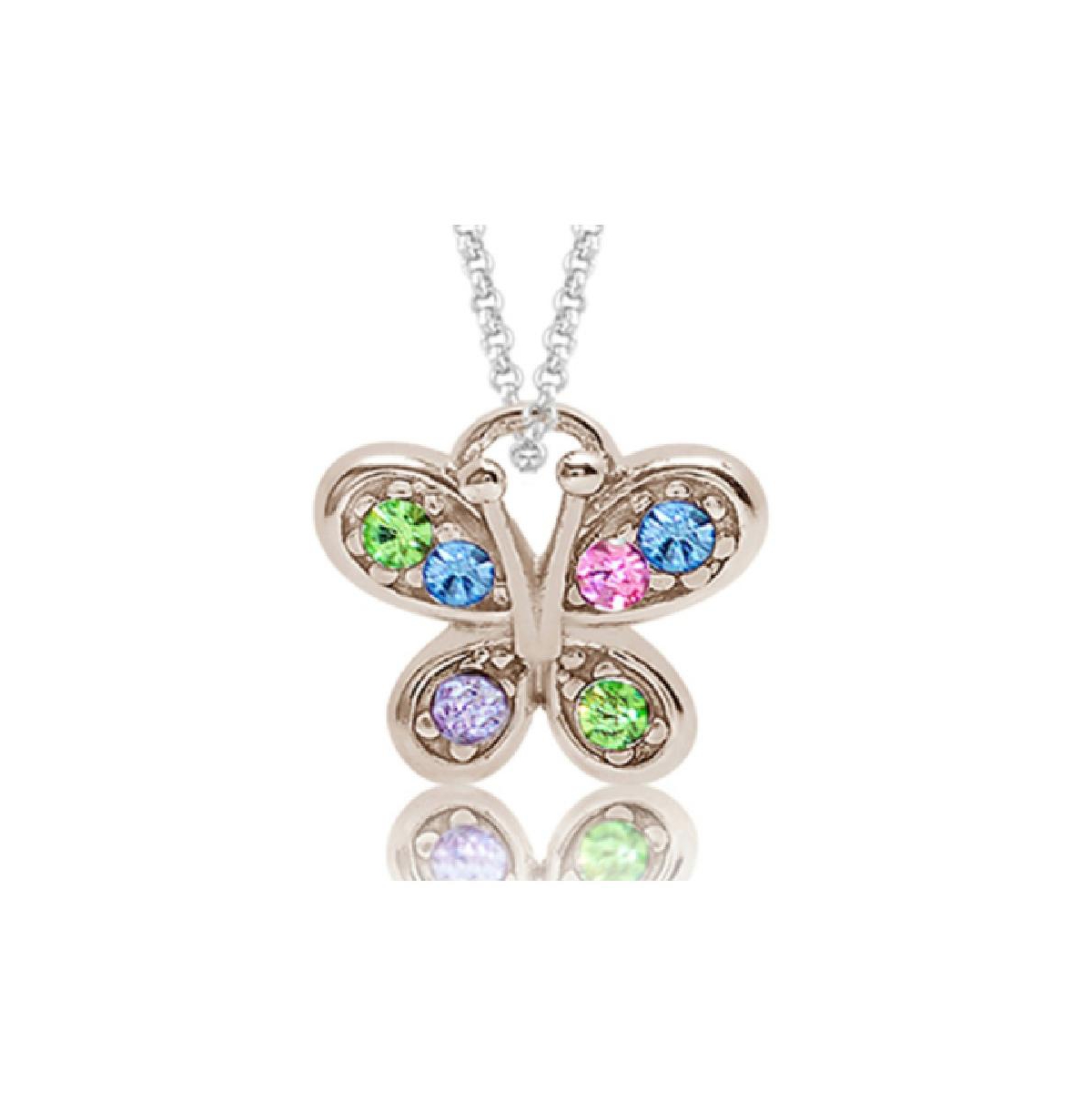 Chanteur Girls /Girl/Butterfly Crystal White Gold Palladium Plating Necklace