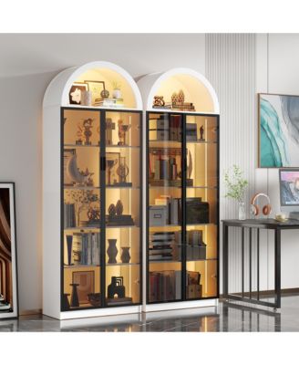 76" 8-Tier Display Cabinet with 3-Color Motion LED