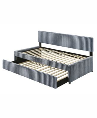 Twin Size Corduroy Velvet Daybed with Trundle