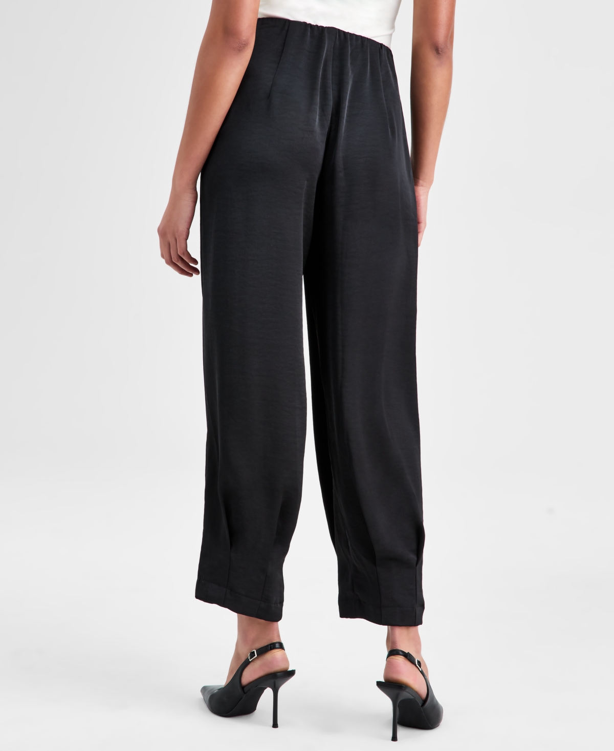 Bar Iii Women's Bubble-Waist Cropped Pants, Macy's Exclusive
