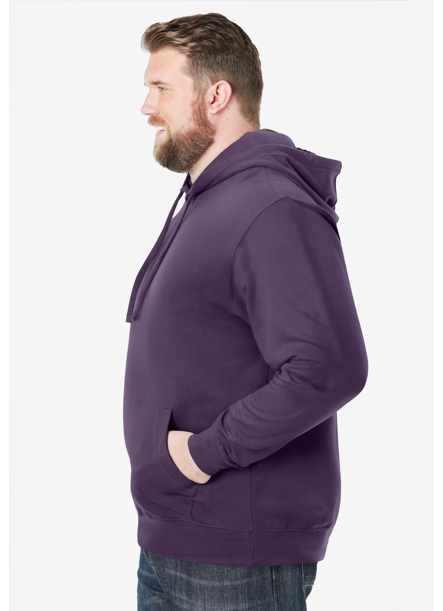 Мужское худи KingSize Fleece Pullover, цвет: Ежевичный — фото 3
