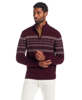 Men's Fair Isle Quarter-Zip Sweater