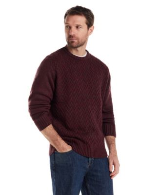 Men's Chevron Textured Crewneck Sweater