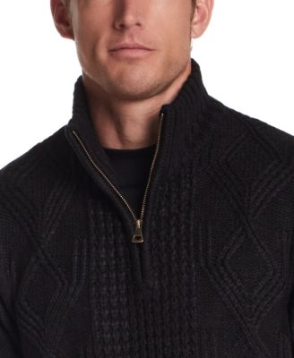 Men's Cable-Knit Quarter-Zip Sweater