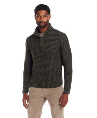 Men's Textured Mixy Fabric Mock Neck Sweater