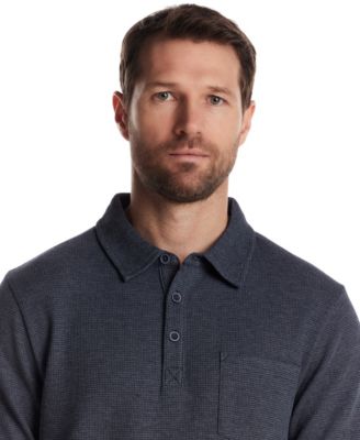 Men's Long Sleeve Waffle Polo Shirt