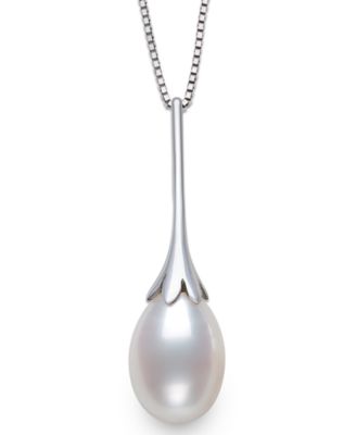 Belle de Mer - Cultured Freshwater Drop Pearl (7-8mm) Necklace in Sterling Silver