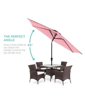 10ft Outdoor Steel Market Patio Umbrella w/ Crank, Tilt Push Button, 6 Ribs
