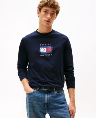 Men's Linear Flag Graphic Long-Sleeve T-Shirt