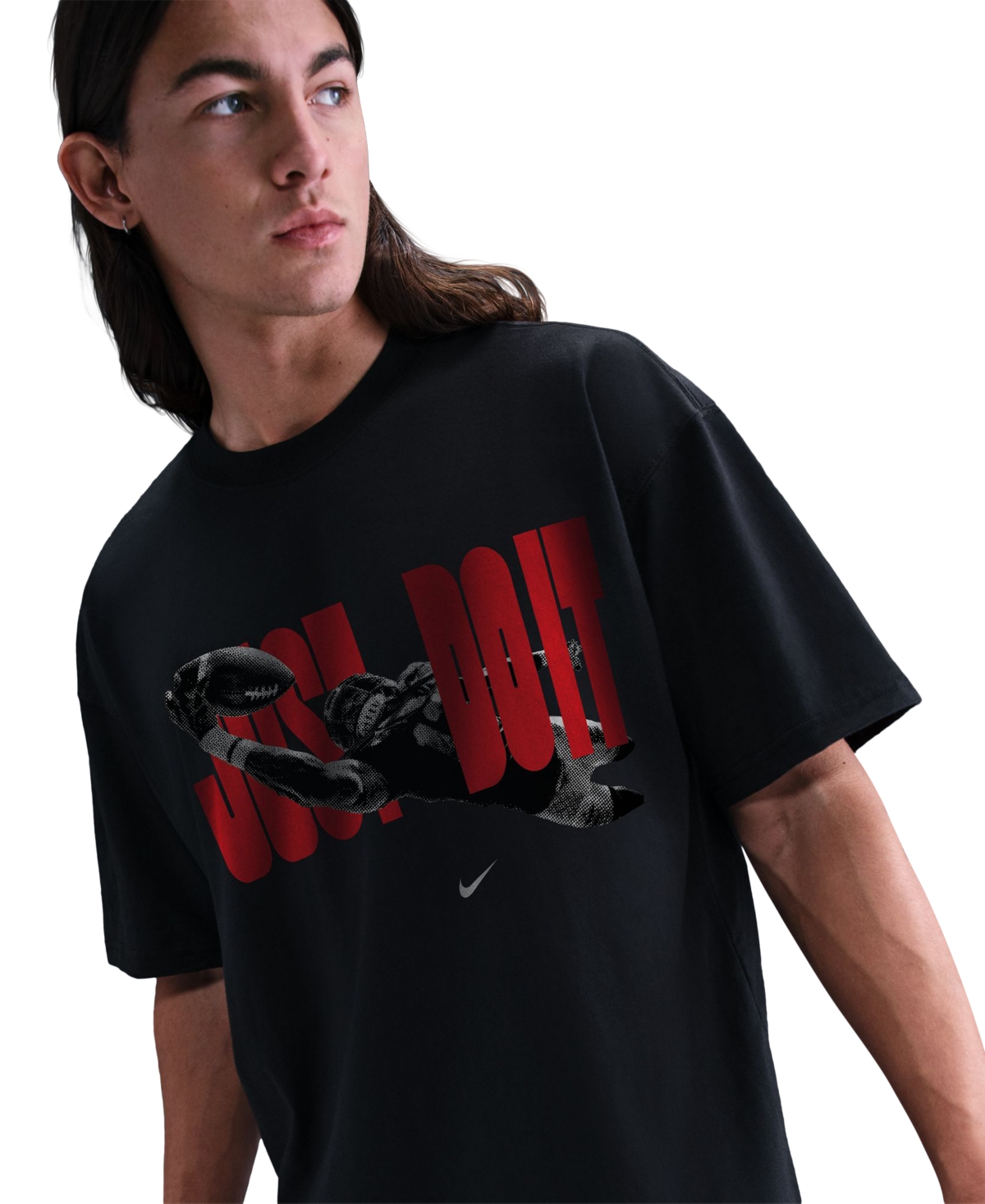 Nike Men's & Women's Drop Shoulder Just Do It Short Sleeves Football T-Shirt