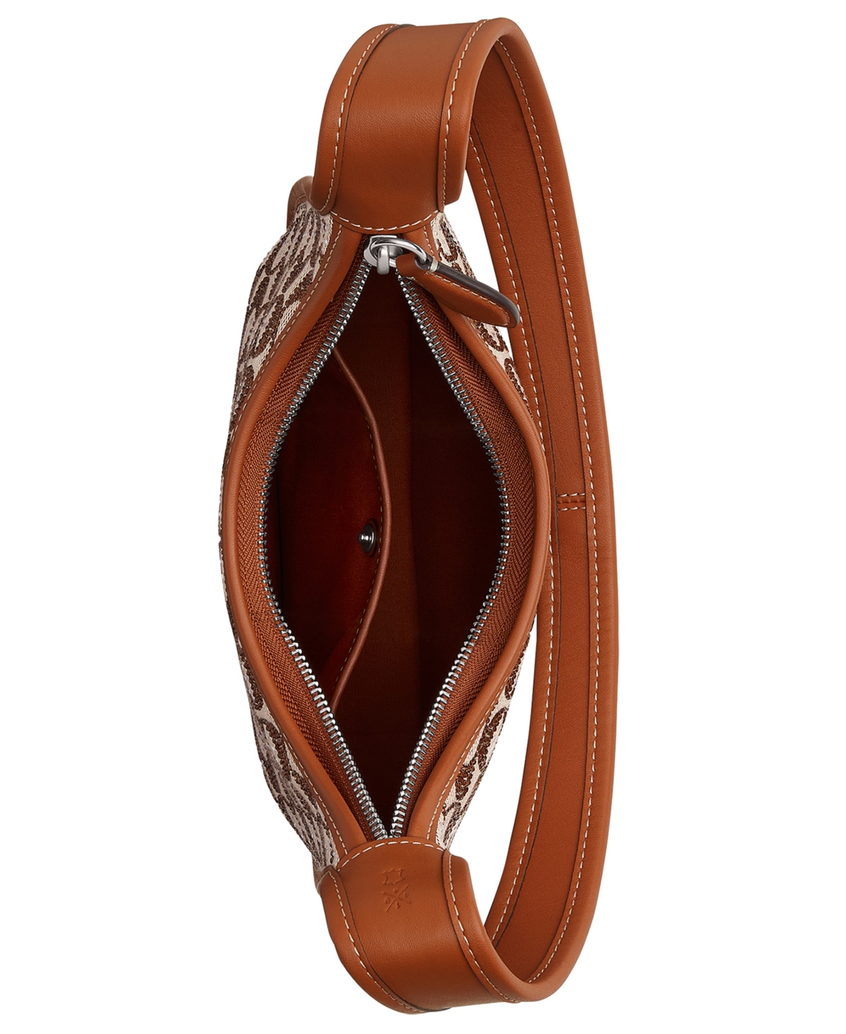 Coach Originals Crystal Signature Jacquard Curve Zip Handbag