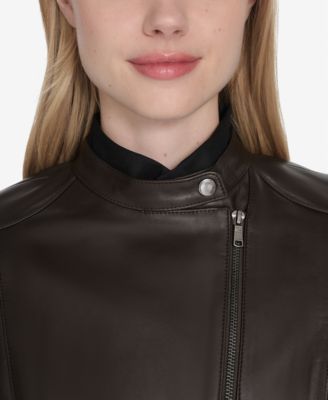 Women's Stand Collar Zip-Front Racer Jacket
