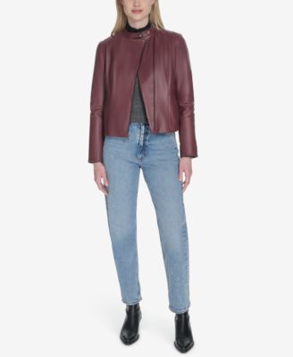 Women's Stand Collar Zip-Front Racer Jacket