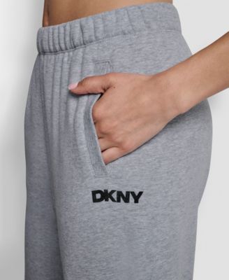 Women's Flocked Logo Boyfriend Open Leg Pants