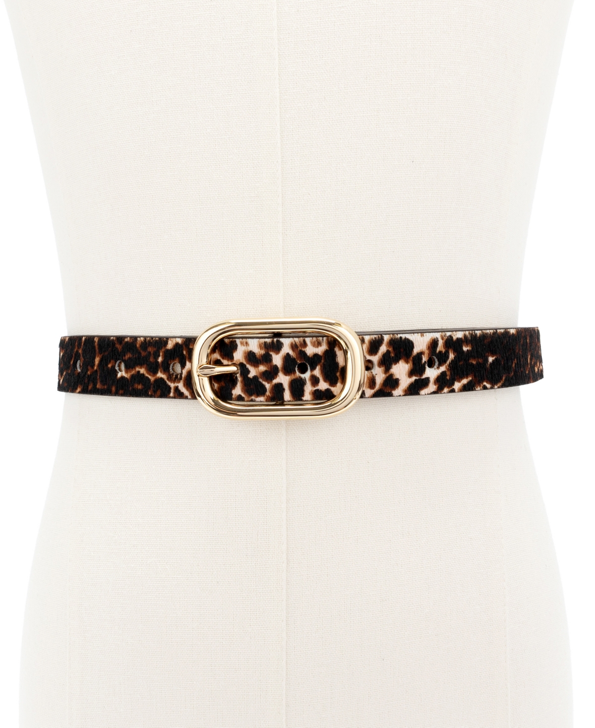 Kate Spade New York Molten Buckle Genuine Calf Hair Belt In Brown