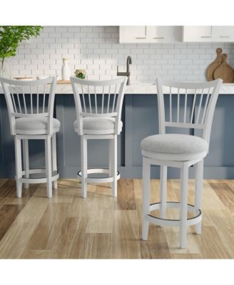 1 PC Poplar Solids Modern Dining Spindle Back Swivel Barstool