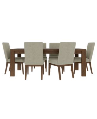 Furniture - Davie Cracked Oak Rectangle Dining 7 Pc. Set (Table & 6 Upholstered Chair)
