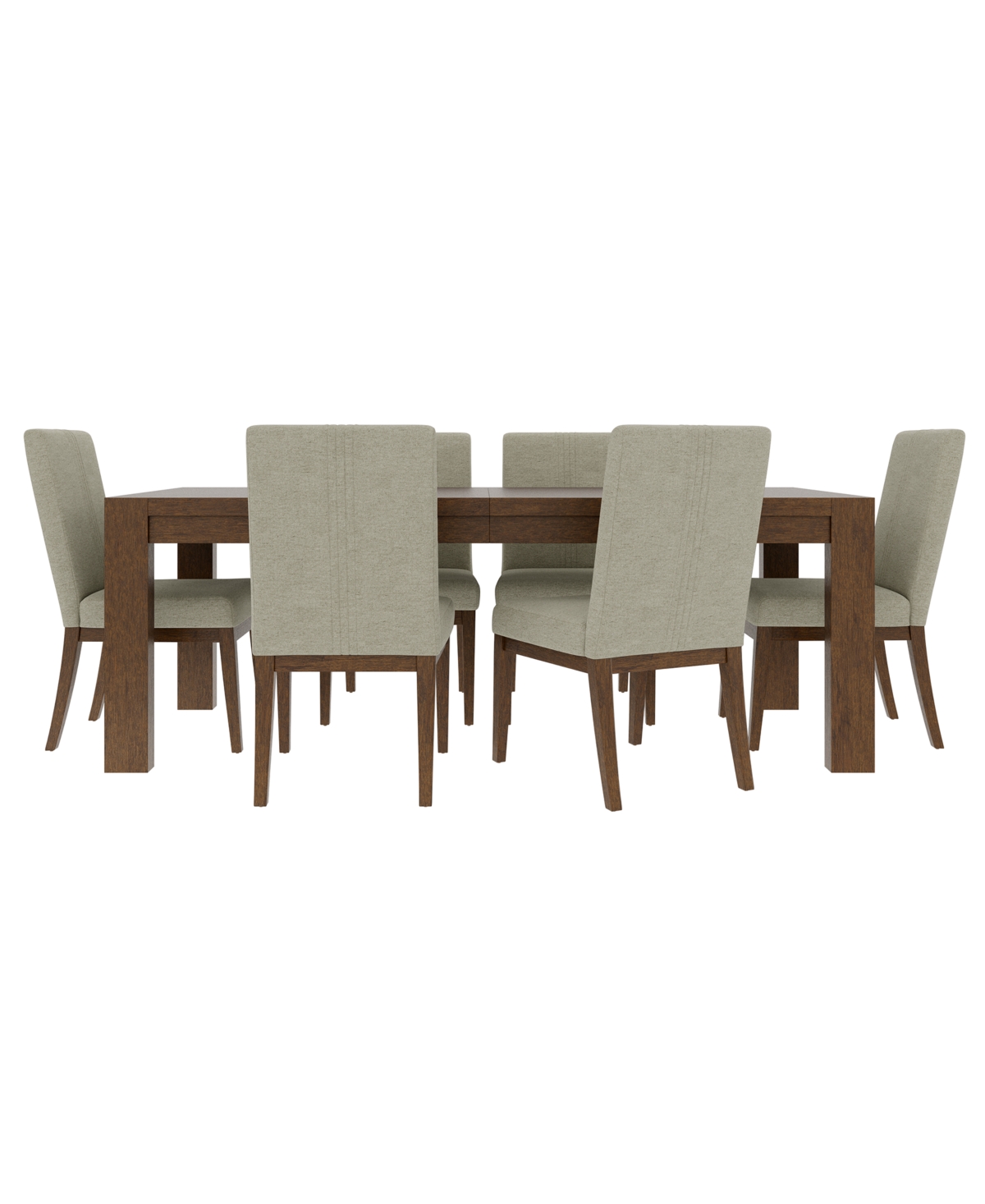 Macy's Furniture Davie Cracked Oak And Fabric Rectangle 7-pc. Dining Set In Gray