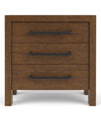Furniture - Davie Cracked Oak 3 Drawer Nightstand