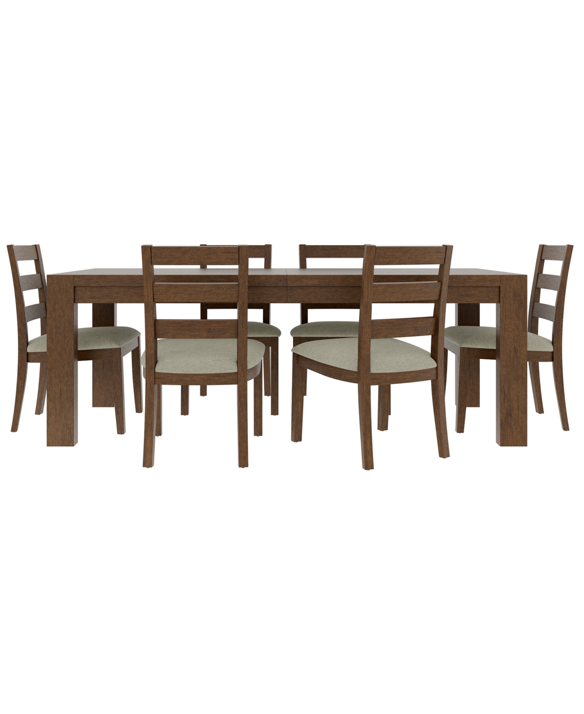 Macy's Furniture Davie Cracked Oak And Fabric Rectangle 7-pc. Dining Set