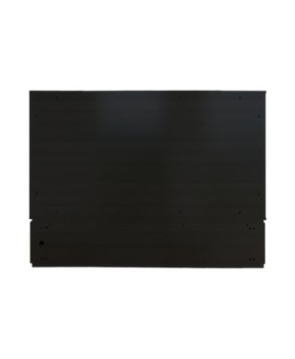 Black queen Murphy bed with 2 drawers, 2 shelves, 2 USB ports and 2 charging ports for guest rooms and home offices(No Mattress