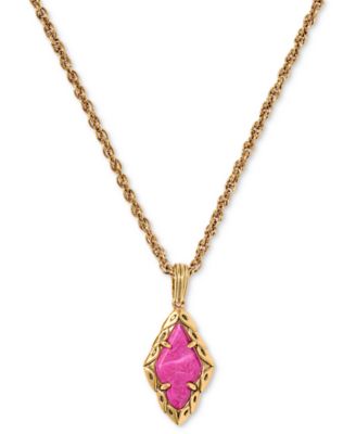 Adeline Short Pendant Metal-Tone Teardrop Necklace
