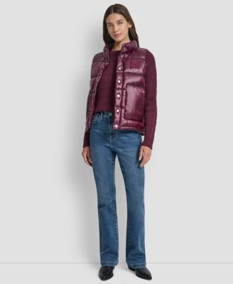 Women's Quilted Mock Neck Puffer Vest Jacket