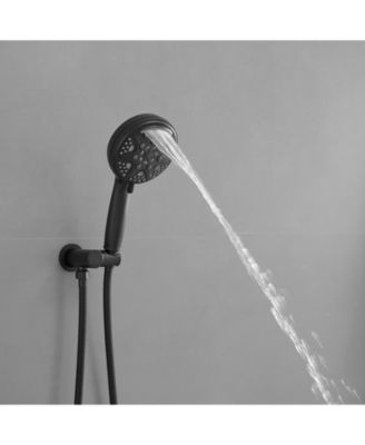 Single-Handle 1-Spray Round Rain Shower Faucet Set with Rain Shower Head & Hand Shower in Brushed Nickel (Valve Included)