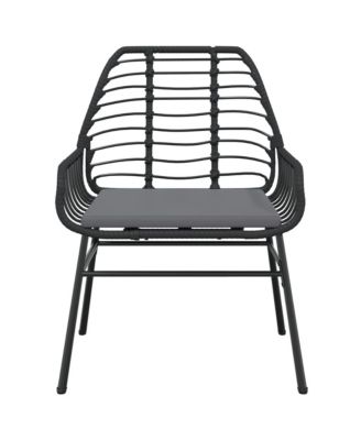 Garden Chair Black PE Rattan Standard size for adults