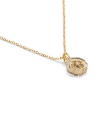 Gold Plated Tea Rose Pendant Necklace