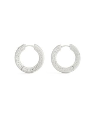Signature C Minimal Hoop Earrings