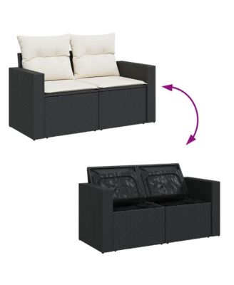 Garden Sofa Black, Cream White