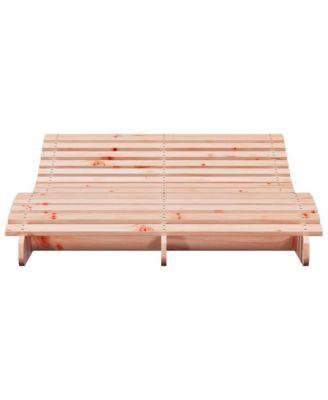 Sun Lounger Natural Wood Solid Douglas Wood Large