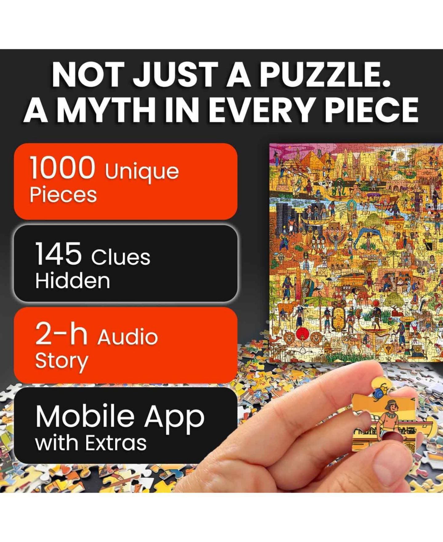 Детский пазл Quokka Ancient Myths and Legends Secret Tasks 1000-Piece Puzzle, Ages 14+, цвет: Egypt — фото 2