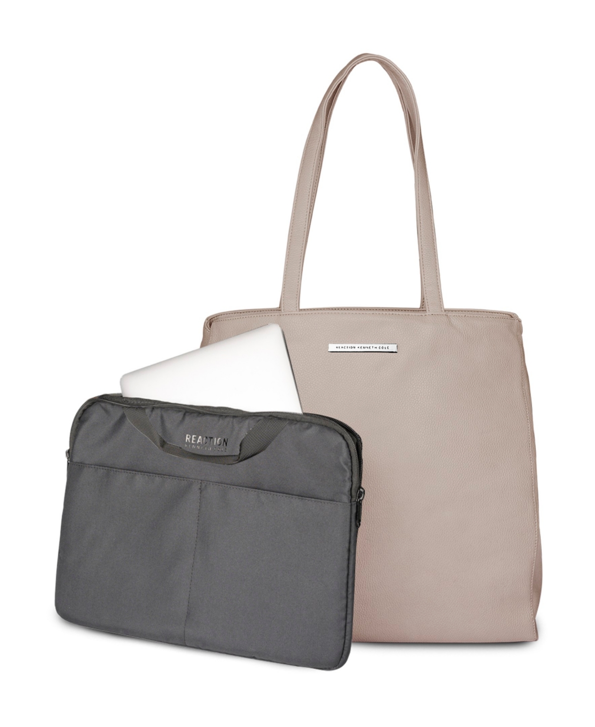 Kenneth Cole Reaction Faux Leather Marley 16" Laptop Tote With Removable Laptop Sleeve In Brown