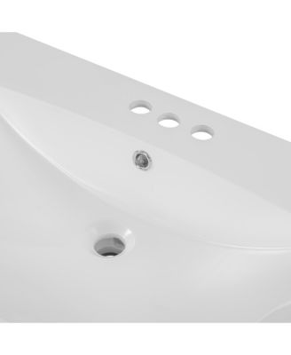Single Bathroom Vanity Top with Ceramic Basin and 3 Faucet Holes