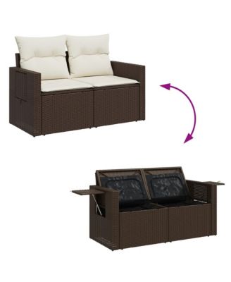 Garden Sofa Brown and cream white